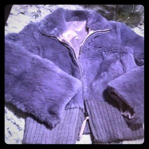 Purple fur coat